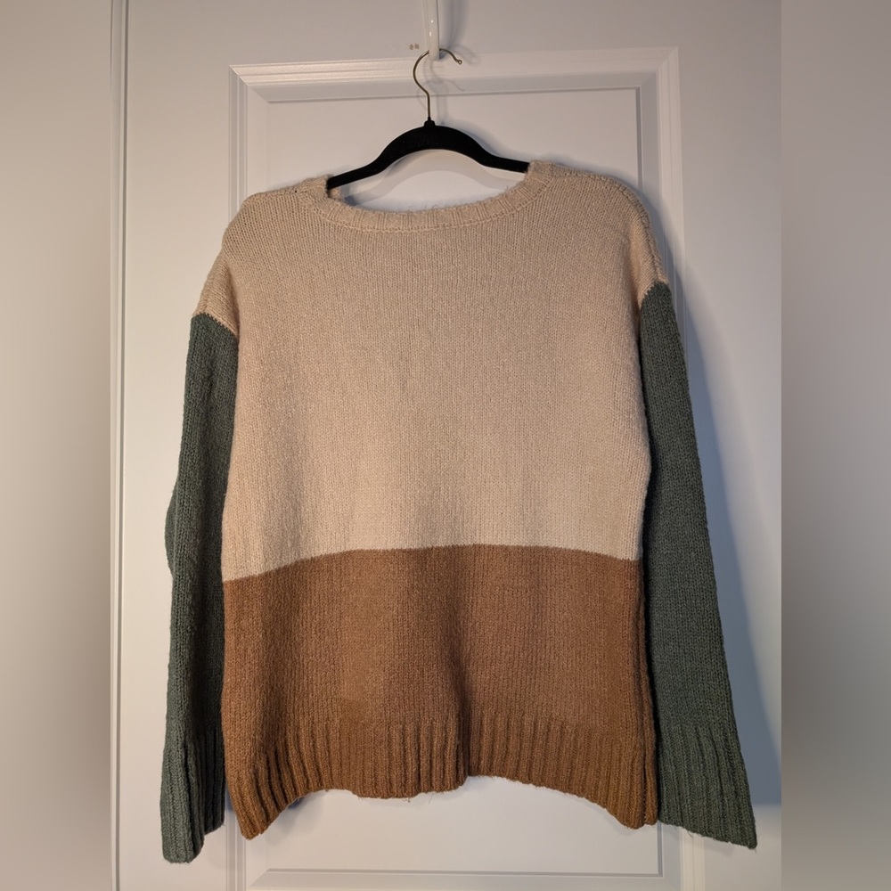 Baltic Born Randi Color Block Sweater Natural Size Medium